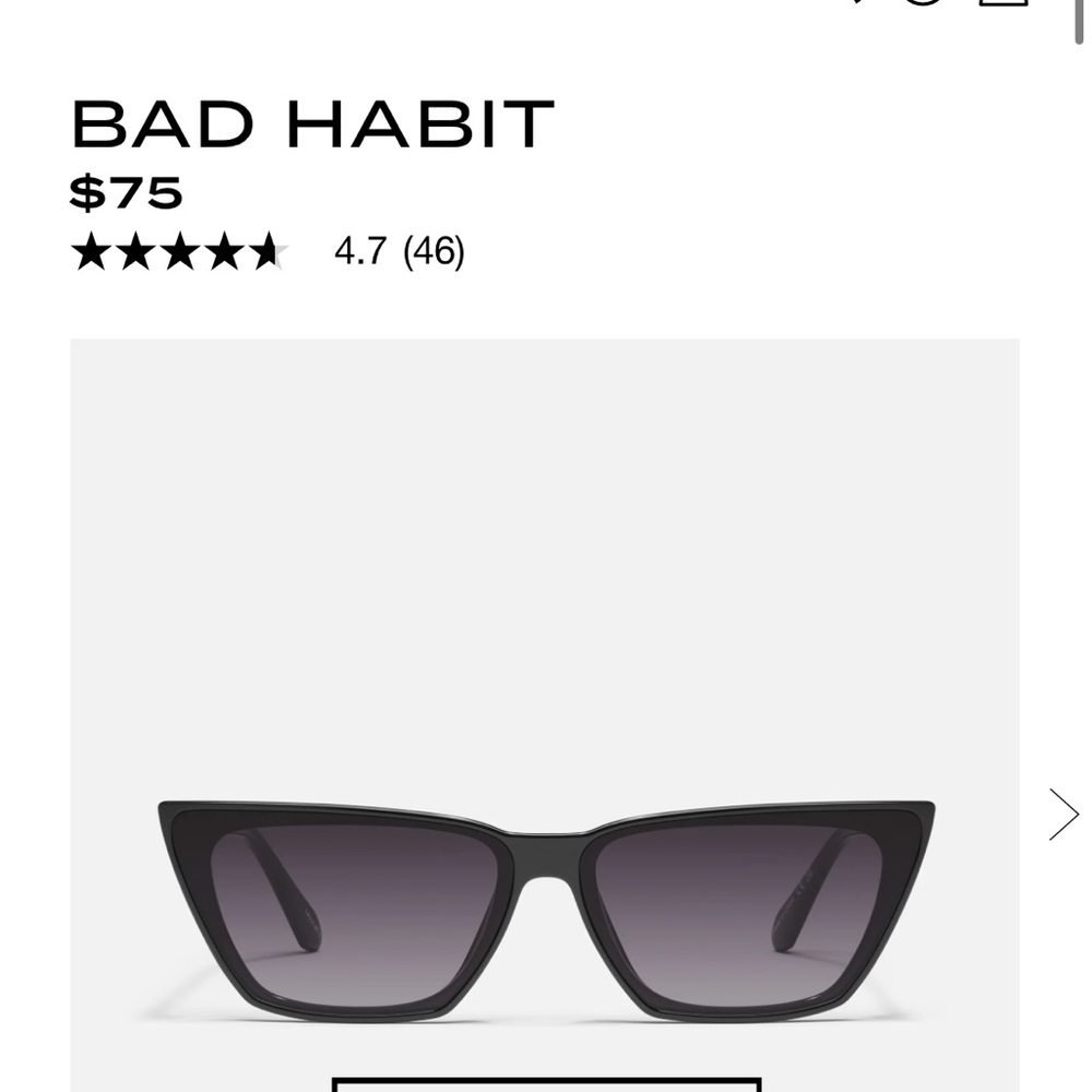 Brand new- never worn 
Chic Black Cat-Eye Sunglasses